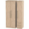 Harlech 3 Door with 2 Small Drawers Wardrobe